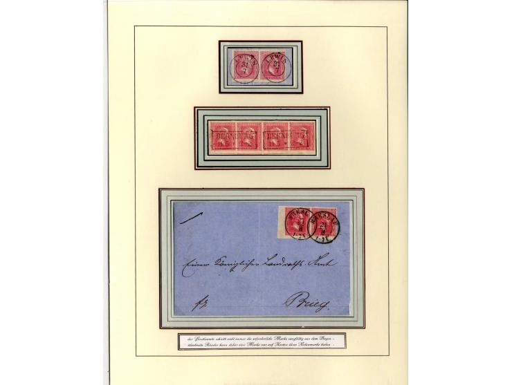 DIE KURT METZER - SAMMLUNG : 1850/59, hervorragende Spezialsammlung der Kopfausgaben in 4 Kassetten, gestempelt und auf Brief