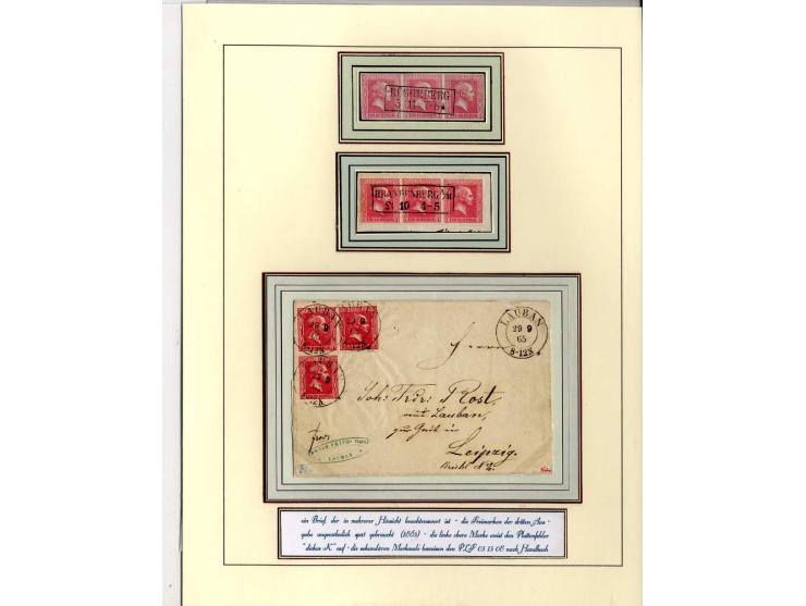 DIE KURT METZER - SAMMLUNG : 1850/59, hervorragende Spezialsammlung der Kopfausgaben in 4 Kassetten, gestempelt und auf Brief