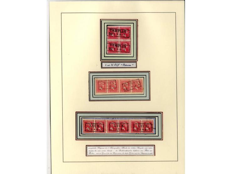 DIE KURT METZER - SAMMLUNG : 1850/59, hervorragende Spezialsammlung der Kopfausgaben in 4 Kassetten, gestempelt und auf Brief