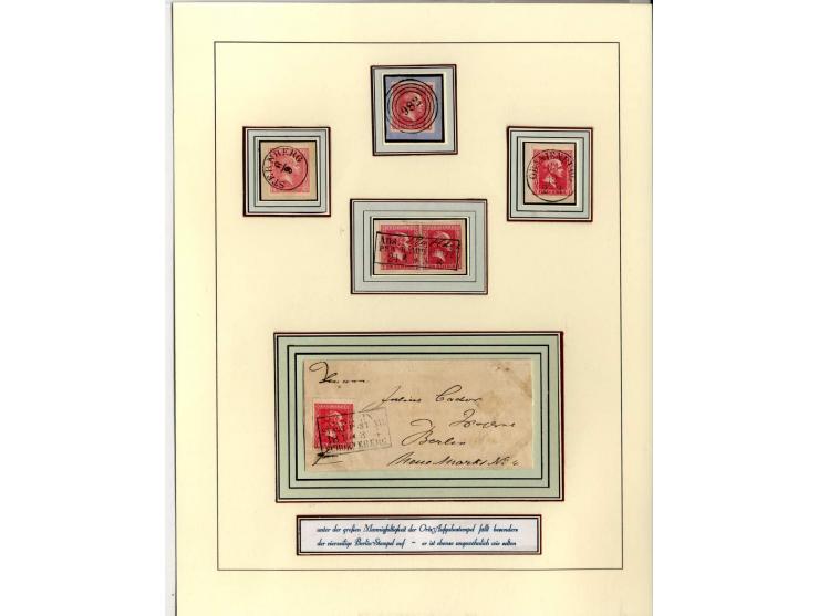 DIE KURT METZER - SAMMLUNG : 1850/59, hervorragende Spezialsammlung der Kopfausgaben in 4 Kassetten, gestempelt und auf Brief