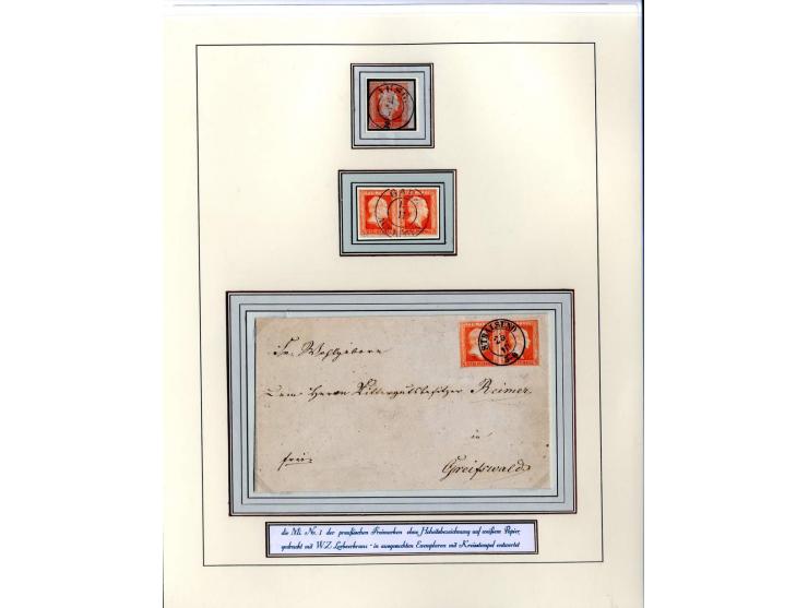 DIE KURT METZER - SAMMLUNG : 1850/59, hervorragende Spezialsammlung der Kopfausgaben in 4 Kassetten, gestempelt und auf Brief
