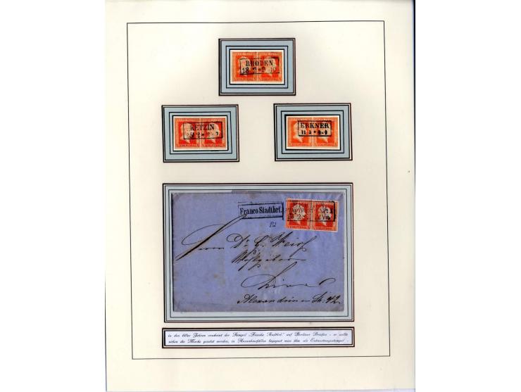 DIE KURT METZER - SAMMLUNG : 1850/59, hervorragende Spezialsammlung der Kopfausgaben in 4 Kassetten, gestempelt und auf Brief