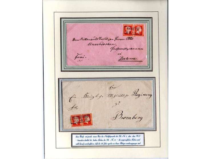 DIE KURT METZER - SAMMLUNG : 1850/59, hervorragende Spezialsammlung der Kopfausgaben in 4 Kassetten, gestempelt und auf Brief