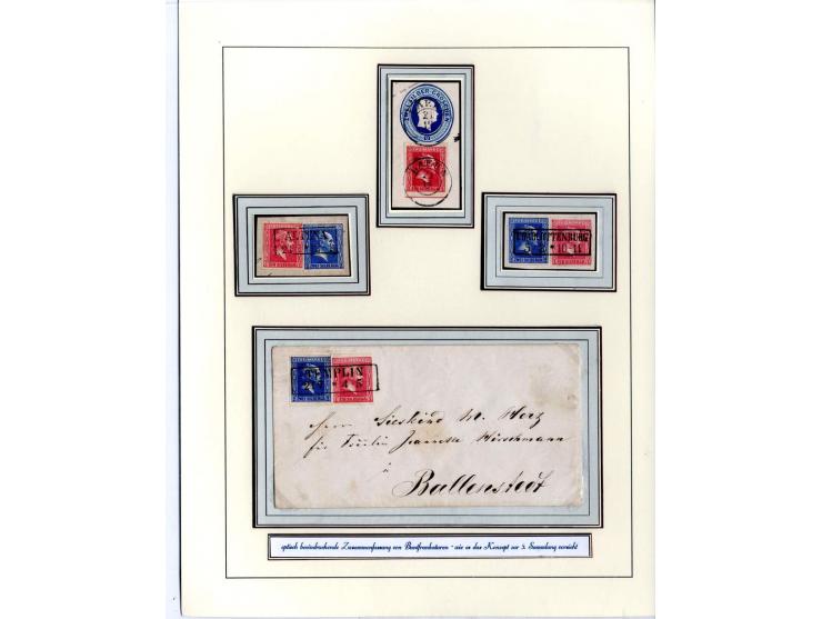 DIE KURT METZER - SAMMLUNG : 1850/59, hervorragende Spezialsammlung der Kopfausgaben in 4 Kassetten, gestempelt und auf Brief