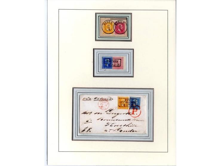 DIE KURT METZER - SAMMLUNG : 1850/59, hervorragende Spezialsammlung der Kopfausgaben in 4 Kassetten, gestempelt und auf Brief