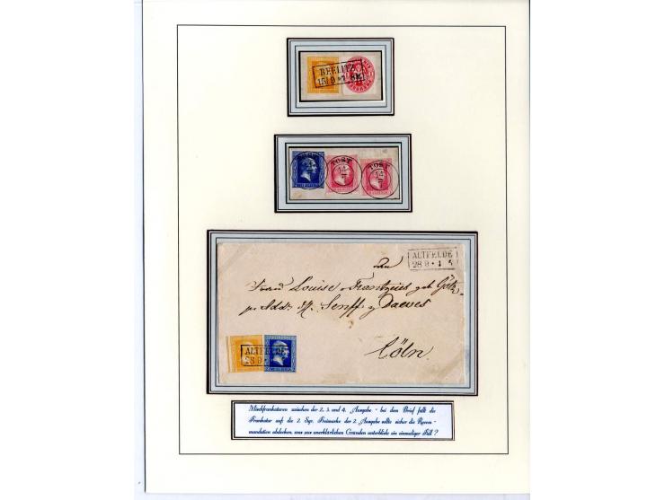 DIE KURT METZER - SAMMLUNG : 1850/59, hervorragende Spezialsammlung der Kopfausgaben in 4 Kassetten, gestempelt und auf Brief