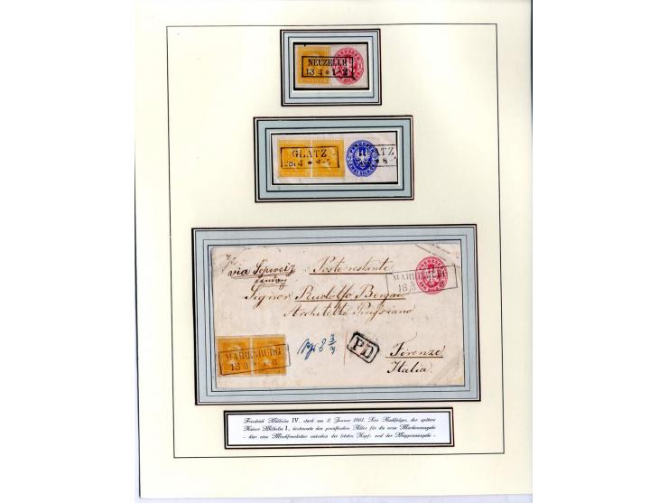 DIE KURT METZER - SAMMLUNG : 1850/59, hervorragende Spezialsammlung der Kopfausgaben in 4 Kassetten, gestempelt und auf Brief