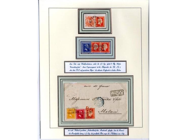 DIE KURT METZER - SAMMLUNG : 1850/59, hervorragende Spezialsammlung der Kopfausgaben in 4 Kassetten, gestempelt und auf Brief