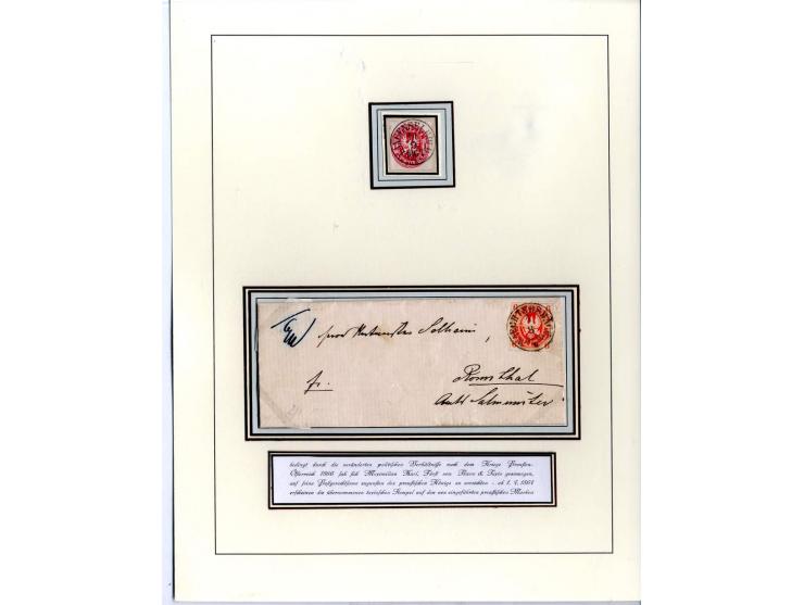 DIE KURT METZER - SAMMLUNG : 1850/59, hervorragende Spezialsammlung der Kopfausgaben in 4 Kassetten, gestempelt und auf Brief