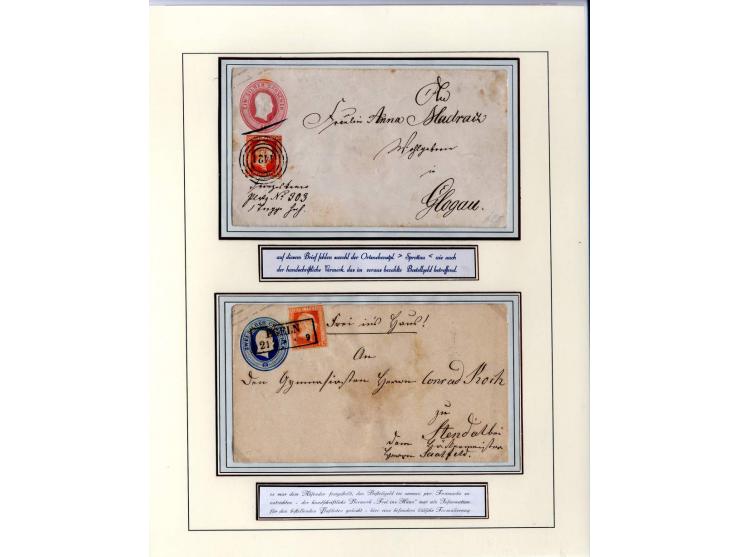 DIE KURT METZER - SAMMLUNG : 1850/59, hervorragende Spezialsammlung der Kopfausgaben in 4 Kassetten, gestempelt und auf Brief