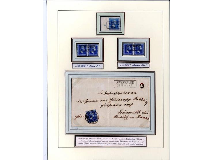 DIE KURT METZER - SAMMLUNG : 1850/59, hervorragende Spezialsammlung der Kopfausgaben in 4 Kassetten, gestempelt und auf Brief