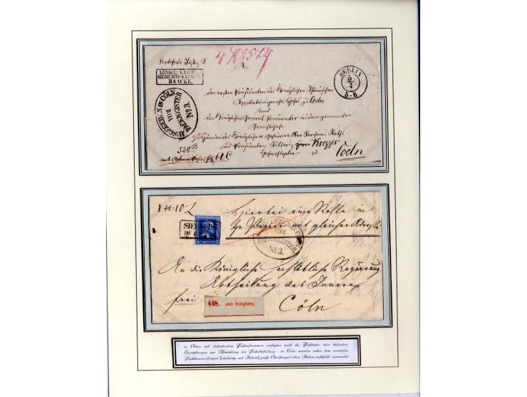 DIE KURT METZER - SAMMLUNG : 1850/59, hervorragende Spezialsammlung der Kopfausgaben in 4 Kassetten, gestempelt und auf Brief