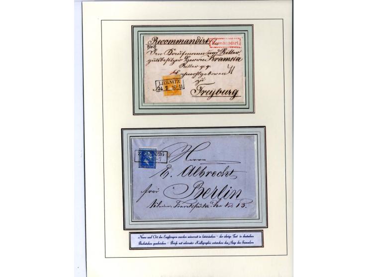 DIE KURT METZER - SAMMLUNG : 1850/59, hervorragende Spezialsammlung der Kopfausgaben in 4 Kassetten, gestempelt und auf Brief