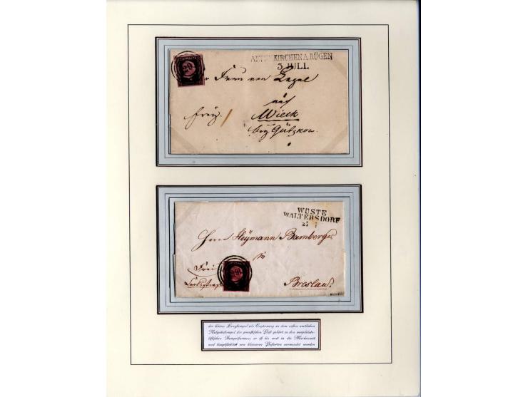 DIE KURT METZER - SAMMLUNG : 1850/59, hervorragende Spezialsammlung der Kopfausgaben in 4 Kassetten, gestempelt und auf Brief