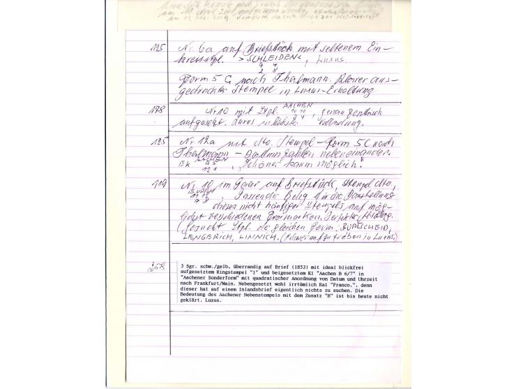DIE KURT METZER - SAMMLUNG : 1850/59, hervorragende Spezialsammlung der Kopfausgaben in 4 Kassetten, gestempelt und auf Brief