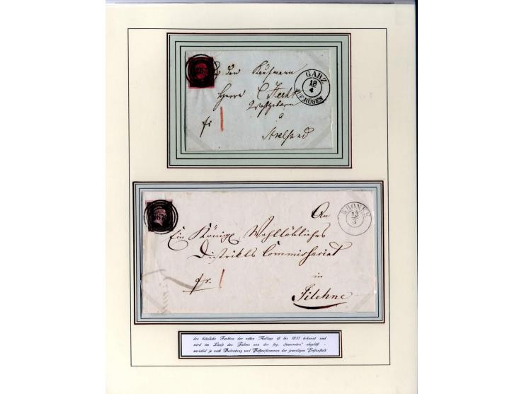 DIE KURT METZER - SAMMLUNG : 1850/59, hervorragende Spezialsammlung der Kopfausgaben in 4 Kassetten, gestempelt und auf Brief