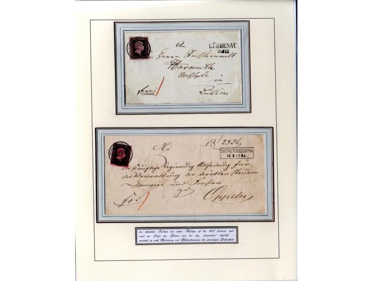 DIE KURT METZER - SAMMLUNG : 1850/59, hervorragende Spezialsammlung der Kopfausgaben in 4 Kassetten, gestempelt und auf Brief