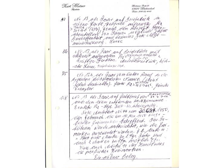 DIE KURT METZER - SAMMLUNG : 1850/59, hervorragende Spezialsammlung der Kopfausgaben in 4 Kassetten, gestempelt und auf Brief