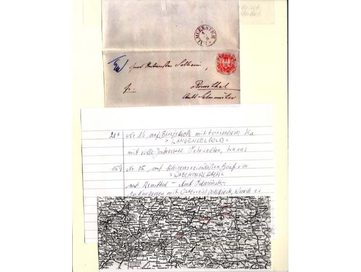 DIE KURT METZER - SAMMLUNG : 1850/59, hervorragende Spezialsammlung der Kopfausgaben in 4 Kassetten, gestempelt und auf Brief