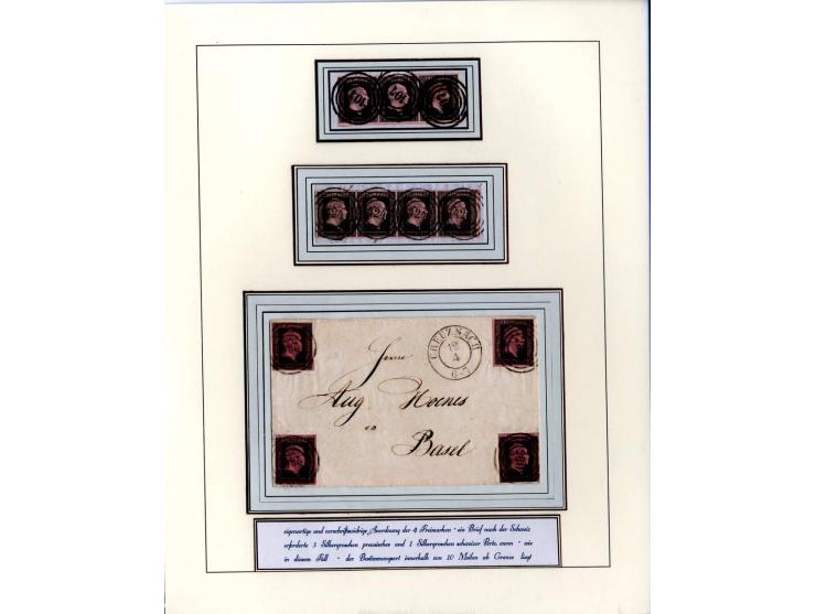 DIE KURT METZER - SAMMLUNG : 1850/59, hervorragende Spezialsammlung der Kopfausgaben in 4 Kassetten, gestempelt und auf Brief
