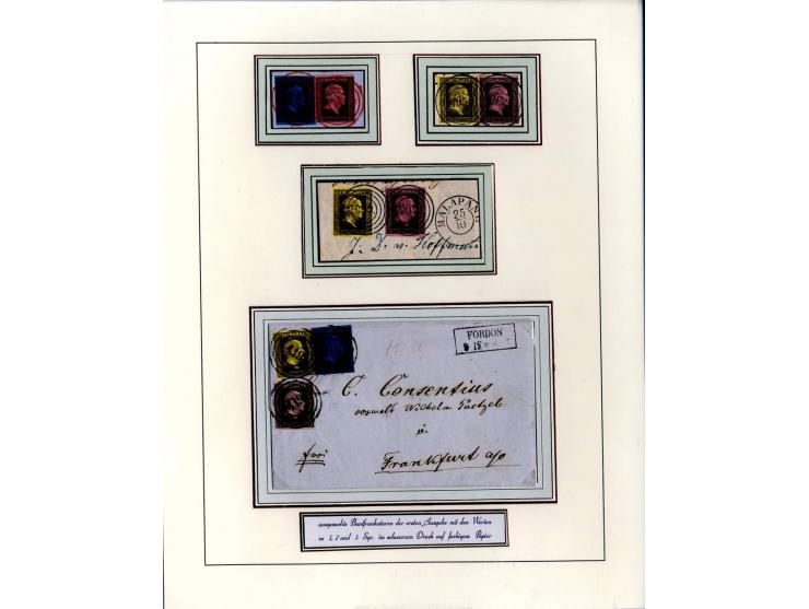 DIE KURT METZER - SAMMLUNG : 1850/59, hervorragende Spezialsammlung der Kopfausgaben in 4 Kassetten, gestempelt und auf Brief