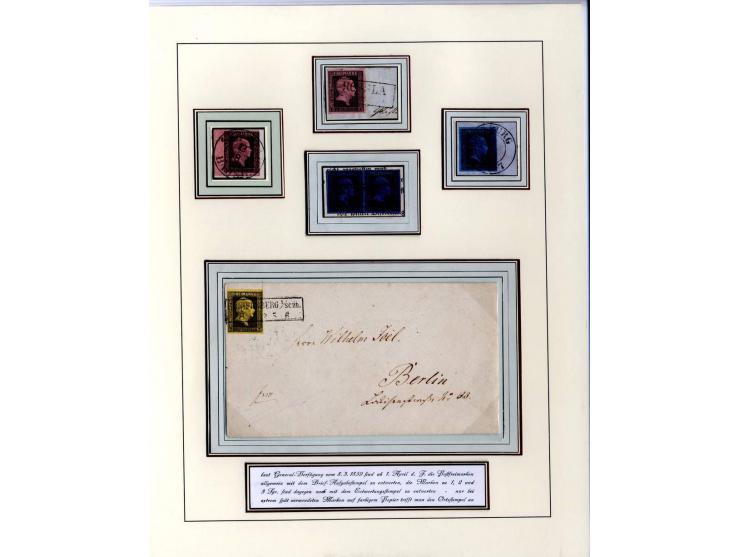 DIE KURT METZER - SAMMLUNG : 1850/59, hervorragende Spezialsammlung der Kopfausgaben in 4 Kassetten, gestempelt und auf Brief
