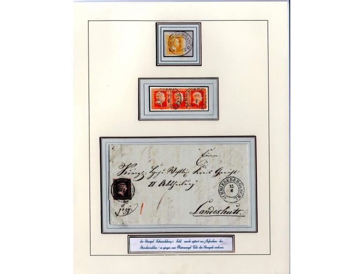 DIE KURT METZER - SAMMLUNG : 1850/59, hervorragende Spezialsammlung der Kopfausgaben in 4 Kassetten, gestempelt und auf Brief