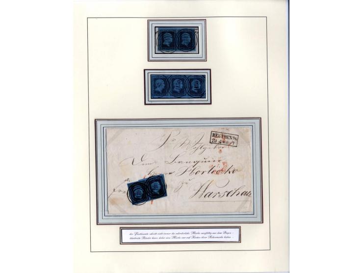DIE KURT METZER - SAMMLUNG : 1850/59, hervorragende Spezialsammlung der Kopfausgaben in 4 Kassetten, gestempelt und auf Brief