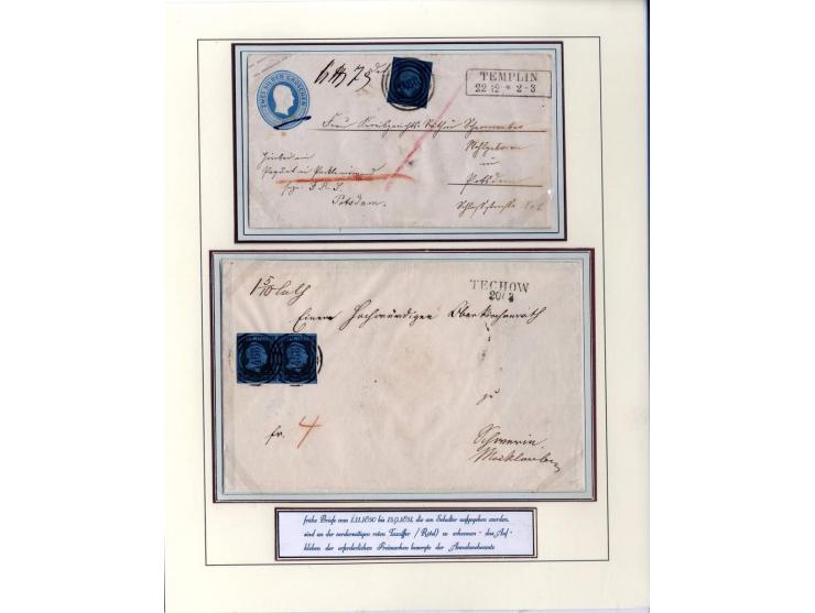 DIE KURT METZER - SAMMLUNG : 1850/59, hervorragende Spezialsammlung der Kopfausgaben in 4 Kassetten, gestempelt und auf Brief
