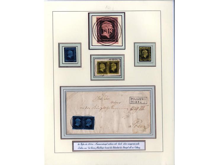 DIE KURT METZER - SAMMLUNG : 1850/59, hervorragende Spezialsammlung der Kopfausgaben in 4 Kassetten, gestempelt und auf Brief