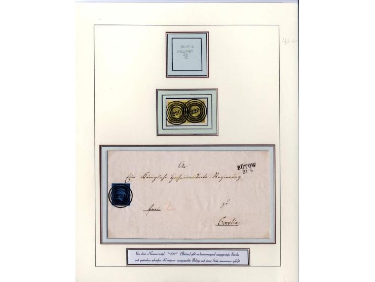 DIE KURT METZER - SAMMLUNG : 1850/59, hervorragende Spezialsammlung der Kopfausgaben in 4 Kassetten, gestempelt und auf Brief