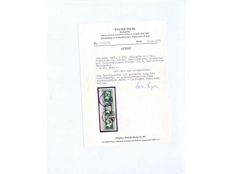 DIE KURT METZER - SAMMLUNG : 1850/59, hervorragende Spezialsammlung der Kopfausgaben in 4 Kassetten, gestempelt und auf Brief
