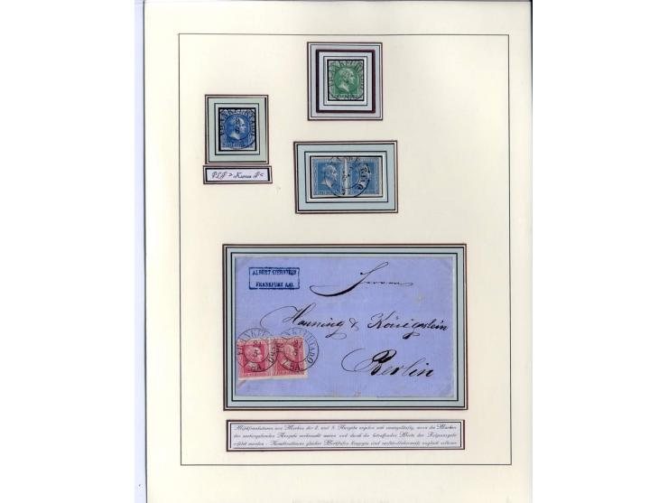DIE KURT METZER - SAMMLUNG : 1850/59, hervorragende Spezialsammlung der Kopfausgaben in 4 Kassetten, gestempelt und auf Brief