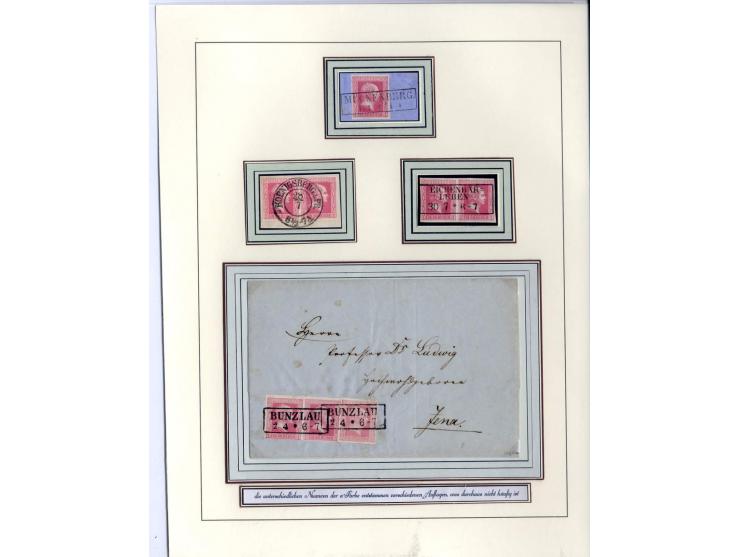 DIE KURT METZER - SAMMLUNG : 1850/59, hervorragende Spezialsammlung der Kopfausgaben in 4 Kassetten, gestempelt und auf Brief