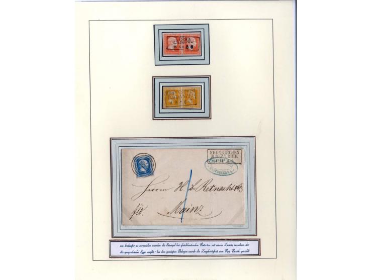 DIE KURT METZER - SAMMLUNG : 1850/59, hervorragende Spezialsammlung der Kopfausgaben in 4 Kassetten, gestempelt und auf Brief