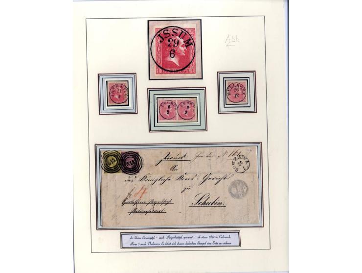 DIE KURT METZER - SAMMLUNG : 1850/59, hervorragende Spezialsammlung der Kopfausgaben in 4 Kassetten, gestempelt und auf Brief
