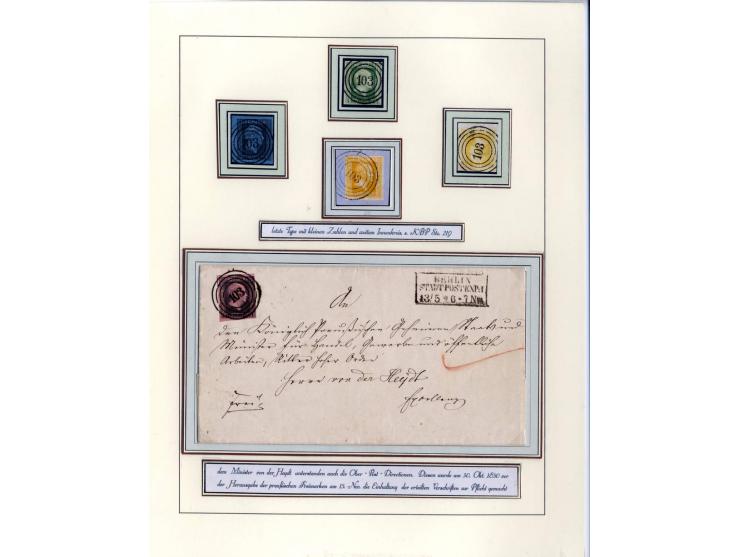DIE KURT METZER - SAMMLUNG : 1850/59, hervorragende Spezialsammlung der Kopfausgaben in 4 Kassetten, gestempelt und auf Brief