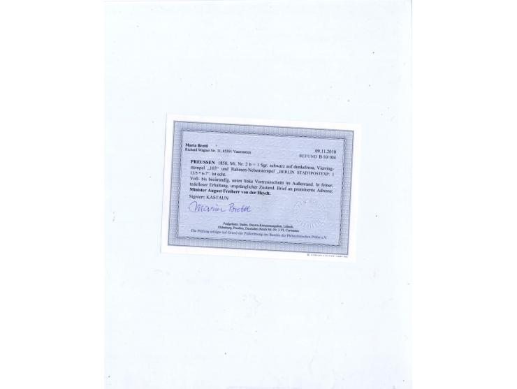 DIE KURT METZER - SAMMLUNG : 1850/59, hervorragende Spezialsammlung der Kopfausgaben in 4 Kassetten, gestempelt und auf Brief