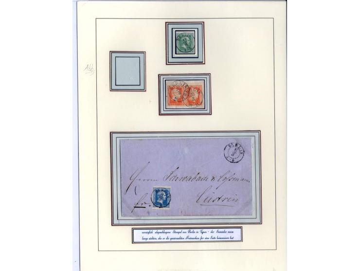 DIE KURT METZER - SAMMLUNG : 1850/59, hervorragende Spezialsammlung der Kopfausgaben in 4 Kassetten, gestempelt und auf Brief