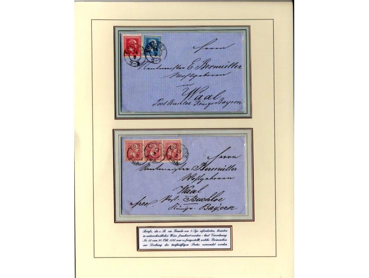 DIE KURT METZER - SAMMLUNG : 1850/59, hervorragende Spezialsammlung der Kopfausgaben in 4 Kassetten, gestempelt und auf Brief