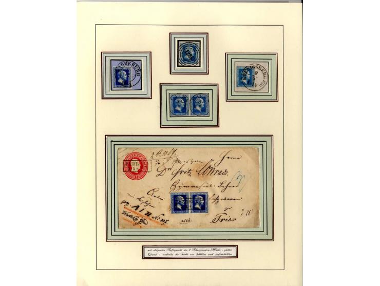 DIE KURT METZER - SAMMLUNG : 1850/59, hervorragende Spezialsammlung der Kopfausgaben in 4 Kassetten, gestempelt und auf Brief