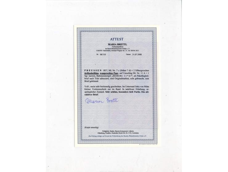 DIE KURT METZER - SAMMLUNG : 1850/59, hervorragende Spezialsammlung der Kopfausgaben in 4 Kassetten, gestempelt und auf Brief