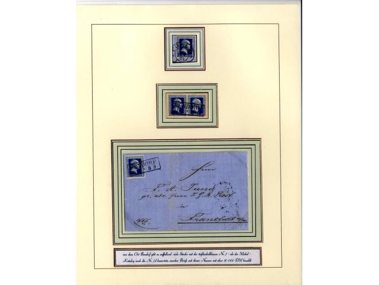 DIE KURT METZER - SAMMLUNG : 1850/59, hervorragende Spezialsammlung der Kopfausgaben in 4 Kassetten, gestempelt und auf Brief