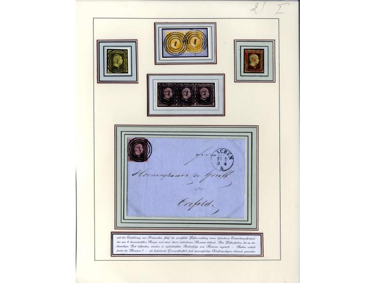 DIE KURT METZER - SAMMLUNG : 1850/59, hervorragende Spezialsammlung der Kopfausgaben in 4 Kassetten, gestempelt und auf Brief