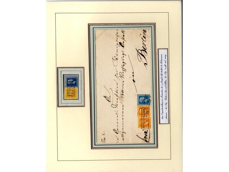 DIE KURT METZER - SAMMLUNG : 1850/59, hervorragende Spezialsammlung der Kopfausgaben in 4 Kassetten, gestempelt und auf Brief