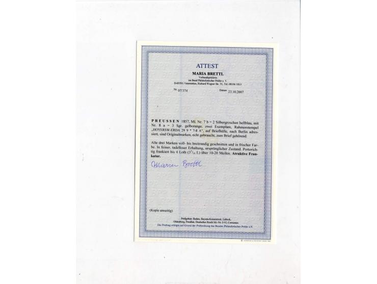 DIE KURT METZER - SAMMLUNG : 1850/59, hervorragende Spezialsammlung der Kopfausgaben in 4 Kassetten, gestempelt und auf Brief