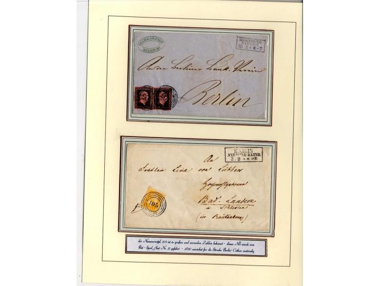 DIE KURT METZER - SAMMLUNG : 1850/59, hervorragende Spezialsammlung der Kopfausgaben in 4 Kassetten, gestempelt und auf Brief