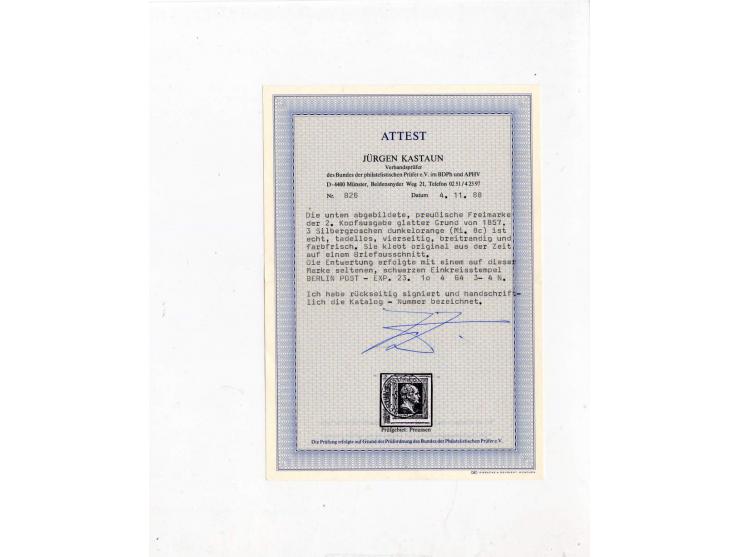 DIE KURT METZER - SAMMLUNG : 1850/59, hervorragende Spezialsammlung der Kopfausgaben in 4 Kassetten, gestempelt und auf Brief