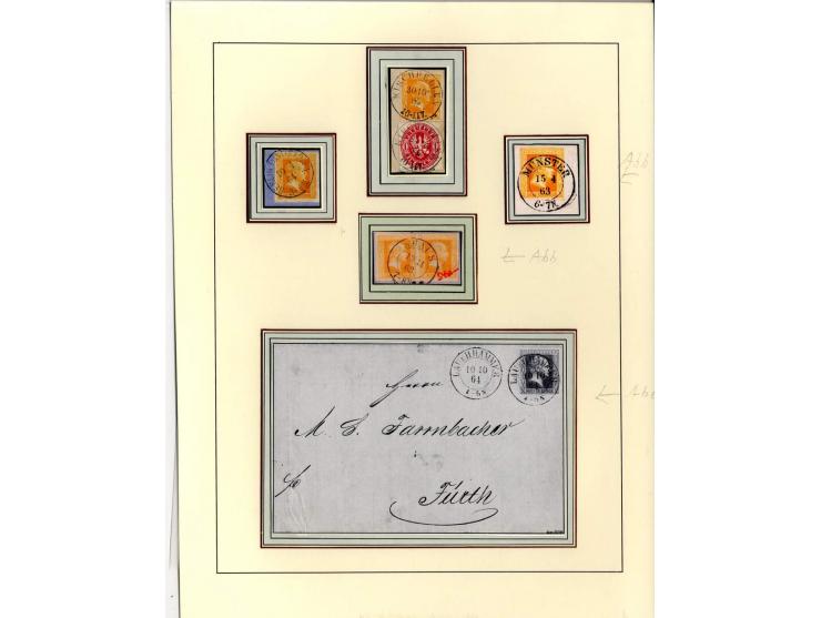 DIE KURT METZER - SAMMLUNG : 1850/59, hervorragende Spezialsammlung der Kopfausgaben in 4 Kassetten, gestempelt und auf Brief