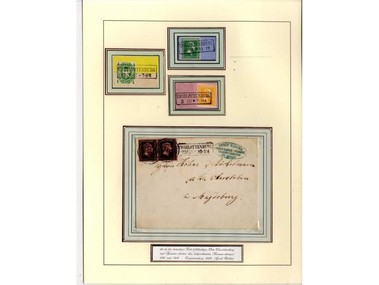 DIE KURT METZER - SAMMLUNG : 1850/59, hervorragende Spezialsammlung der Kopfausgaben in 4 Kassetten, gestempelt und auf Brief